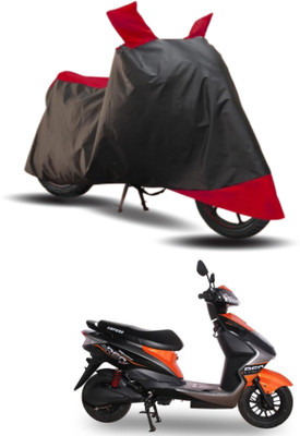 KEDIT Two Wheeler Cover for Ampere(Reo Elite, Red, Black)