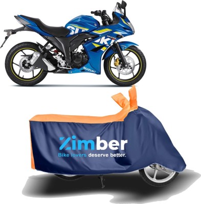 ZIMBER Two Wheeler Cover for Suzuki(Gixxer SF, Orange, Blue)