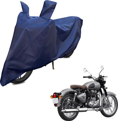 RiderShine Two Wheeler Cover for Royal Enfield(Classic Chrome, Blue)