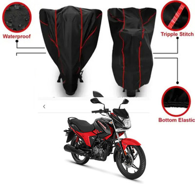 pocket bazar Waterproof Two Wheeler Cover for Hero(Glamour, Black)