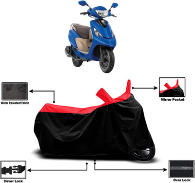 Amexride Two Wheeler Cover for TVS(Zest 110 BS6, Red)