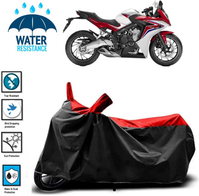 JSJINSIL Waterproof Two Wheeler Cover for Honda(CBR 650F, Red, Black)
