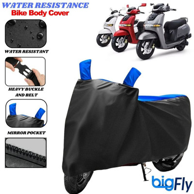 BigFly Two Wheeler Cover for TVS(iQube, Black, Blue)