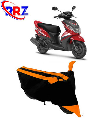 RRZ Waterproof Two Wheeler Cover for Yamaha(Ray Z, Black, Orange)