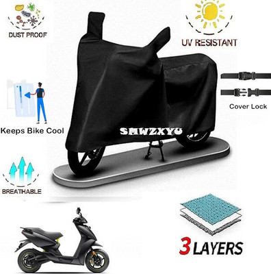 SK AUTO Waterproof Two Wheeler Cover for Universal For Bike(Electric Scooter, Black)