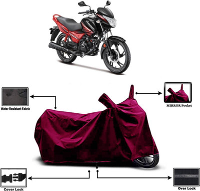 AASHTIK MART Two Wheeler Cover for Hero(Glamour, Maroon)