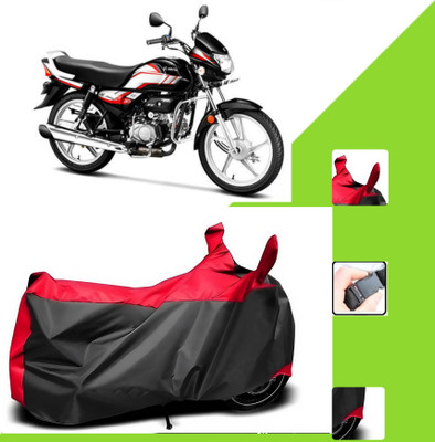 WMIZEXA Two Wheeler Cover for Hero(HF Deluxe, Black, Red)