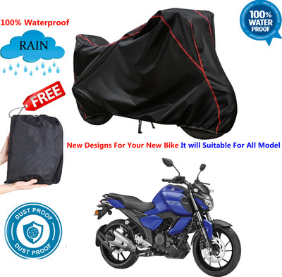 AUTOCAD Waterproof Two Wheeler Cover for Yamaha(FZ-X, Black)