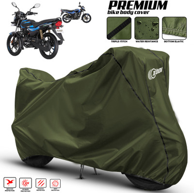 xodi Waterproof Two Wheeler Cover for Bajaj(Platina 110, Green, Black)