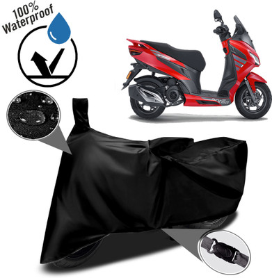 ROYAL AUTO MART Waterproof Two Wheeler Cover for Aprilia(SXR 160, Black)
