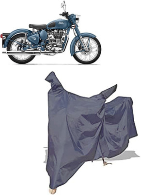 Amexride Two Wheeler Cover for Royal Enfield(Squadron Blue, Grey)