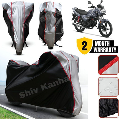 Shiv Kanha Waterproof Two Wheeler Cover for Honda(Shine, Black, Silver)