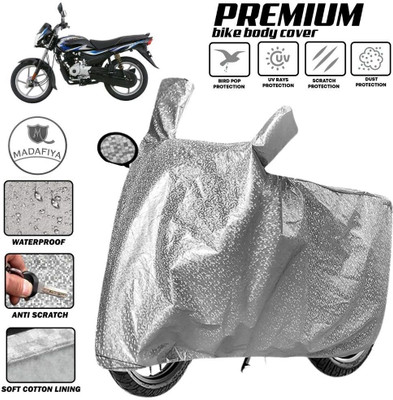 MADAFIYA Two Wheeler Cover for Bajaj(Platina 100 DTS-i, Silver)