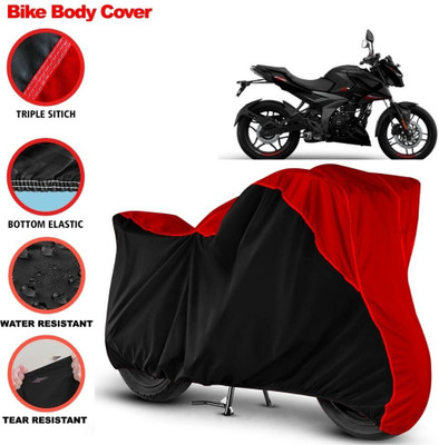Grizzly Two Wheeler Cover for Bajaj(Pulsar N160, Black, Red)