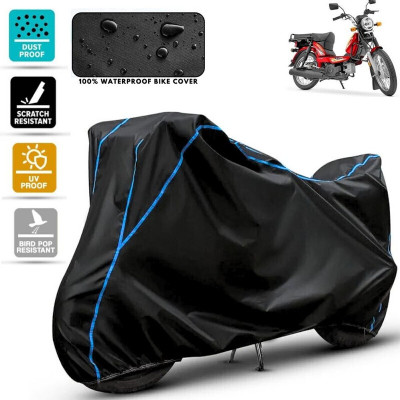 Amikan Waterproof Two Wheeler Cover for TVS(XL 100 Heavy Duty, Black, Blue)