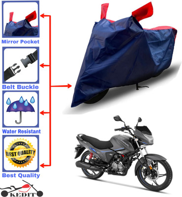 KEDIT Two Wheeler Cover for Hero(Glamour i3s, Red, Blue)