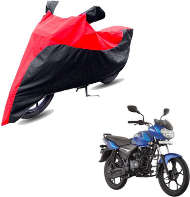 RiderShine Two Wheeler Cover for Bajaj(Discover 110, Black, Red)