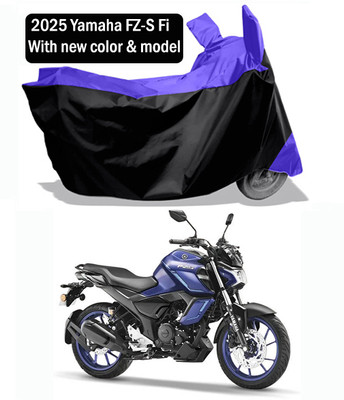 Amexride Two Wheeler Cover for Yamaha(FZS-FI, Blue, Black)