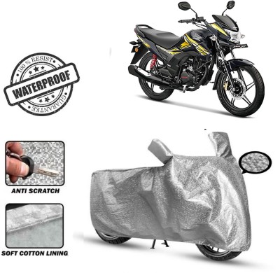 ROYAL AUTO MART Waterproof Two Wheeler Cover for Honda(Shine, Silver)