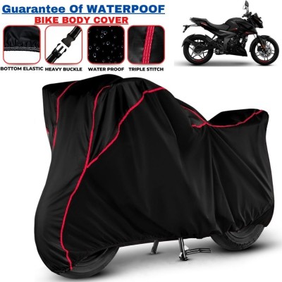 Telescope Waterproof Two Wheeler Cover for Bajaj(Pulsar 160 NS DTS-i, Black, Red)