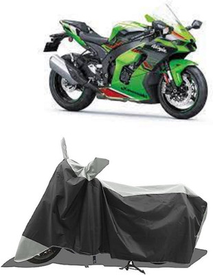 GROFATIK Two Wheeler Cover for Kawasaki(Ninja ZX-10R SE BS6, Grey)