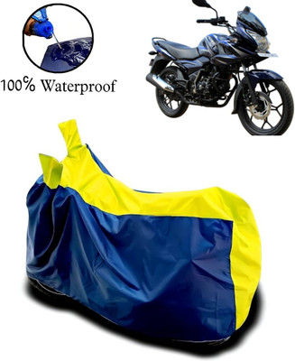 APNEK Waterproof Two Wheeler Cover for Bajaj(Discover 150 f, Yellow, Blue)