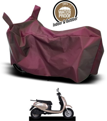 Mdstar Waterproof Two Wheeler Cover for Avon(E Scoot, Maroon)