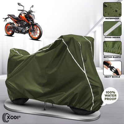 xodi Waterproof Two Wheeler Cover for KTM(Duke 390, Green, White)
