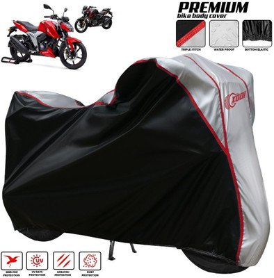 xodi Waterproof Two Wheeler Cover for TVS(Apache, Silver, Black)
