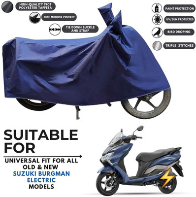 MADAFIYA Two Wheeler Cover for Suzuki(Burgman Electric, Blue)
