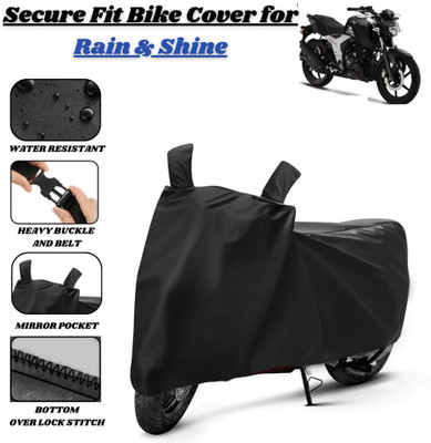 Delphinium Waterproof Two Wheeler Cover for TVS(Apache RTR 160, Black)