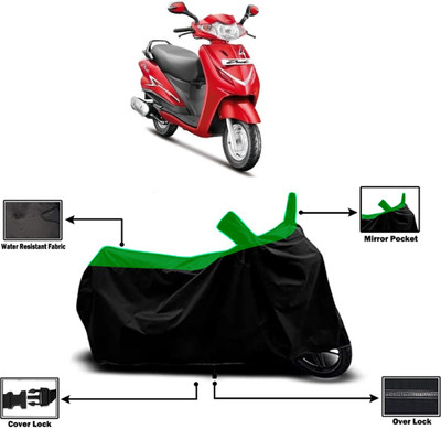 Amexride Two Wheeler Cover for Hero(Duet LX 110CC BS6, Green)