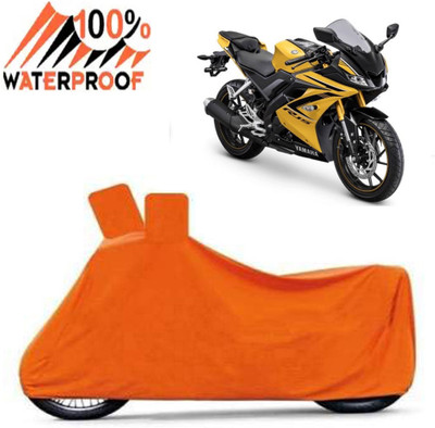 ROYAL AUTO MART Waterproof Two Wheeler Cover for Yamaha(R15S, Orange)