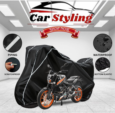 Car Styling Waterproof Two Wheeler Cover for KTM(200 Duke BS6, Black, White)