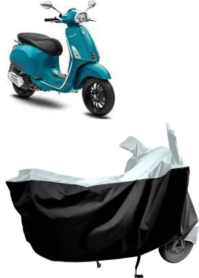 Amexride Two Wheeler Cover for Piaggio(Vespa, Black, Grey)