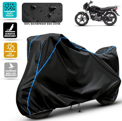 Amikan Waterproof Two Wheeler Cover for Hero(Splendor I Smart, Black, Blue)