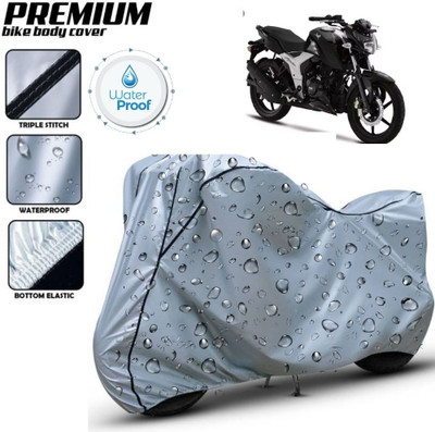 kerwa Waterproof Two Wheeler Cover for TVS(Apache RTR 160, Silver, Black)