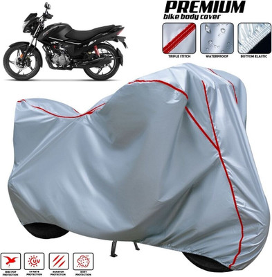 AutoGalaxy Waterproof Two Wheeler Cover for Hero(Glamour BS6, Silver, Red, Multicolor)