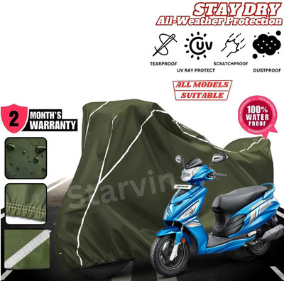 OliverX Waterproof Two Wheeler Cover for Bajaj(CT 100, Green, White)