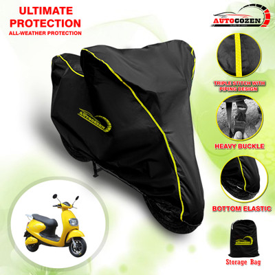 AUTOCOZEN Waterproof Two Wheeler Cover for Techo Electra(Emerge, Black)