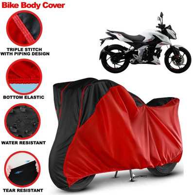 Grizzly Two Wheeler Cover for Bajaj(Pulsar AS 150, Black, Red)