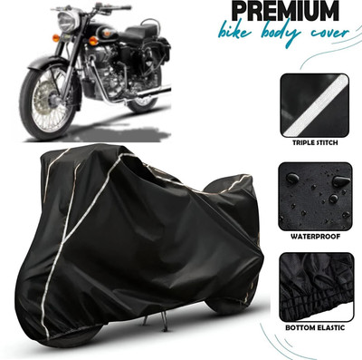 Starvin Waterproof Two Wheeler Cover for Royal Enfield(Bullet, Black)