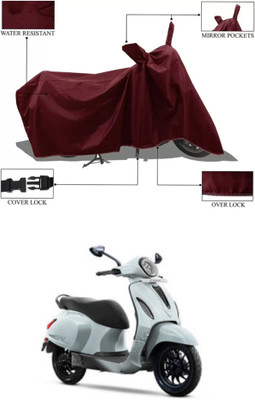 RAQTRO Waterproof Two Wheeler Cover for Bajaj(New Chetak, Maroon)