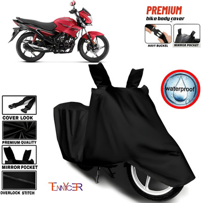 TENNYCER Waterproof Two Wheeler Cover for Hero(Glamour, Black)