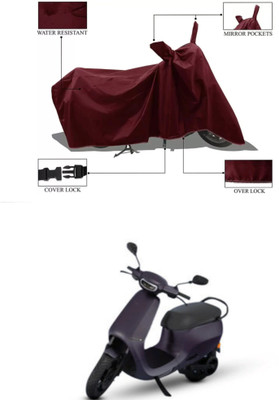Mdstar Waterproof Two Wheeler Cover for Ola(Electric Scooter, Maroon)