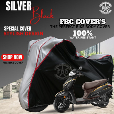 AutoGalaxy Waterproof Two Wheeler Cover for Honda(Activa 6G, Black, Silver)