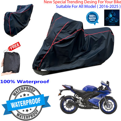 OliverX Waterproof Two Wheeler Cover for Yamaha(YZF R15 V3 BS6, Black)