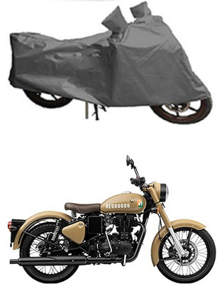 MMSSTAR Waterproof Two Wheeler Cover for Royal Enfield(Bullet Trials 500, Grey)