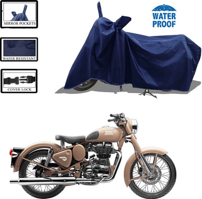 WMIZEXA Waterproof Two Wheeler Cover for Royal Enfield(Bullet 500, Blue)