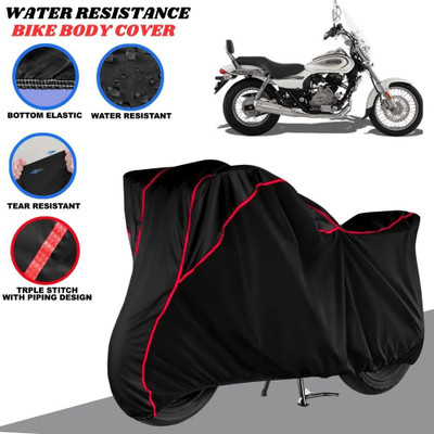 SRP PRODUCT Waterproof Two Wheeler Cover for Bajaj(Avenger 220 Cruise, Black, Red)